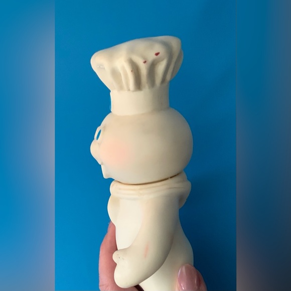 Vintage White Plastic Pillsbury Dough Boy with Blue Accents - Picture 6 of 16